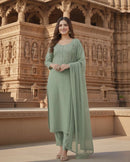 DESIGNER RAYON EMBROIDERY WORK TOP BOTTOM WITH DUPATTA BABY PINK