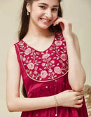MODERN SILK BLEND EMBROIDERY WORK TOP SHARARA WITH DUPATTA PINK