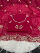 DESIGNER STAR GEORGETTE EMBROIDERY WORK SAREE WITH UNSTITCHED BLOUSE RANI