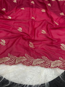 DESIGNER STAR GEORGETTE EMBROIDERY WORK SAREE WITH UNSTITCHED BLOUSE RANI