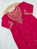 MODERN CHANDERI SEQUENCE CODING EMBROIDERY WORK TOP BOTTOM WITH DUPATTA RANI