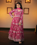 MOST PICKED GEORGETTE EMBROIDERY SEQUENCE WORK KID’S GOWN WITH DUPATTA RANI