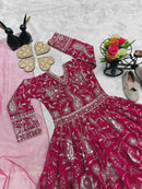 MOST PICKED GEORGETTE EMBROIDERY SEQUENCE WORK KID’S GOWN WITH DUPATTA RANI