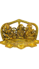 Metal Statue Laxmi Ganesh Saraswati Dipak Diya