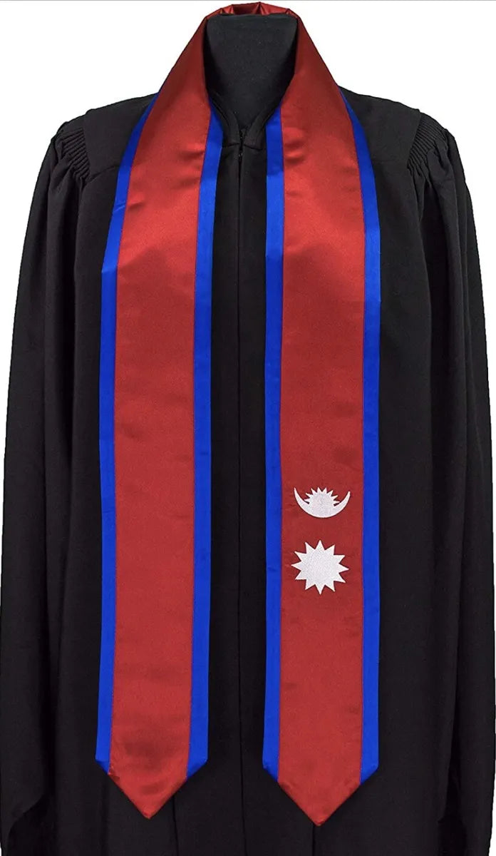 Nepal Flag Graduation Sash/Stole
