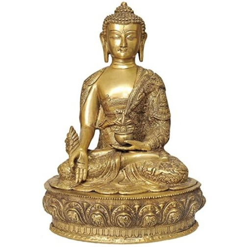 Buddha Metal Made Golden Colour