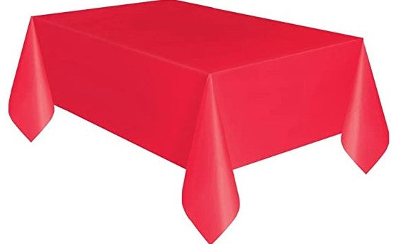 Plastic Table Cloth Red Rectangle
