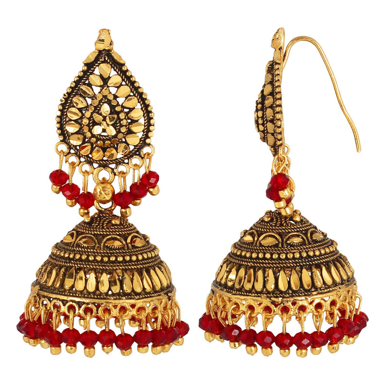 Peacock Ruby Red Victorian Vintage Jhumka Earrings,indian Jewelry,indian  Earrings,victorian Jewelry,sabyasachi Jewelry,vintage Jewelry - Etsy