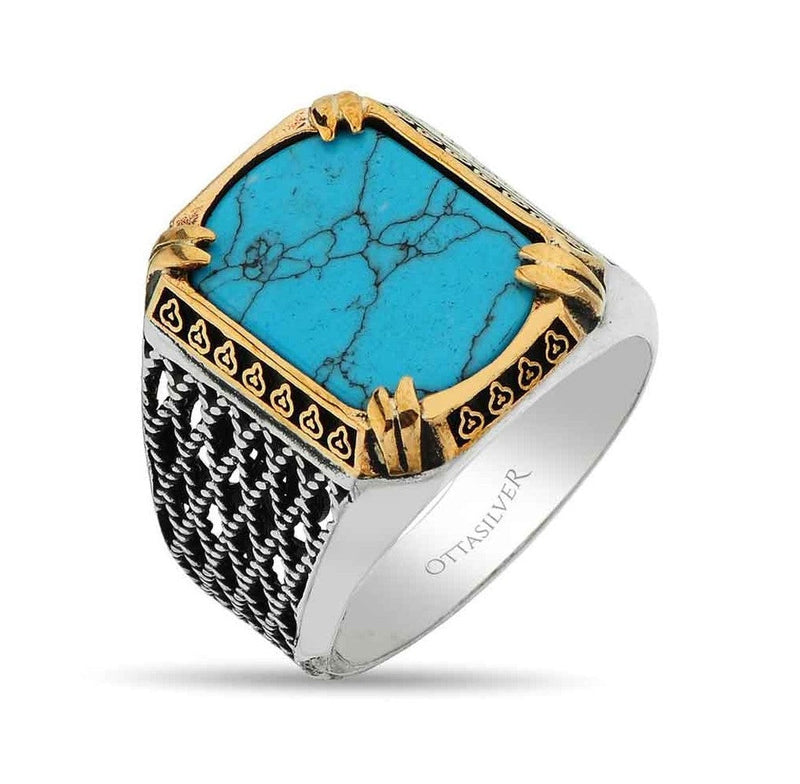 Silver And Thamel Exquisites Turquoise Silver Finger Ring