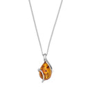 Silver and Thamel Exquisites   Small Orange Pendant