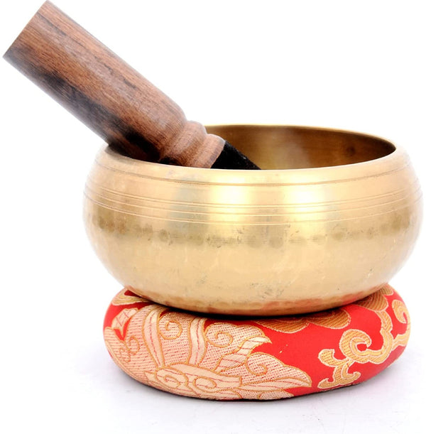AIOG - 3'' Diameter Hand Hammered Singing Bowl Buddha Carved Yoga Meditation Chakra Healing,Yoga Bowl Full Set
