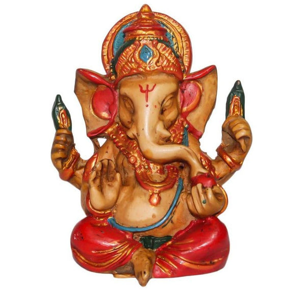 Brown/Red/Green Color Ganesh Statue