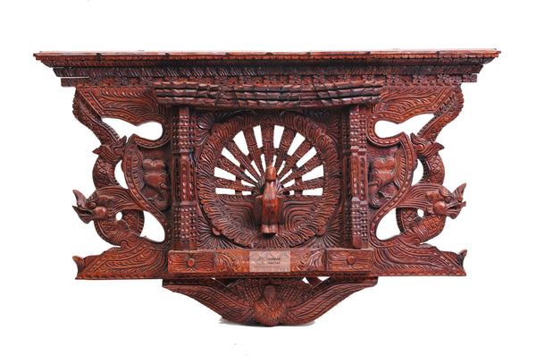 Carved Peacock Wooden Window (Aykhā JhyāL)