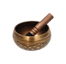 Ammoon Bell Metal Singing Bowl Set with Mallet & Cushion Flower of Life Pattern Struck Bowl Tibetan Singing Bowl