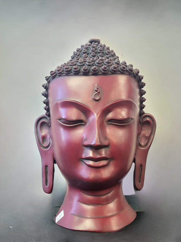 Maroon Color Buddha Head Statue "15