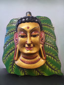 Yellow / Green Color Buddha Head Statue "18